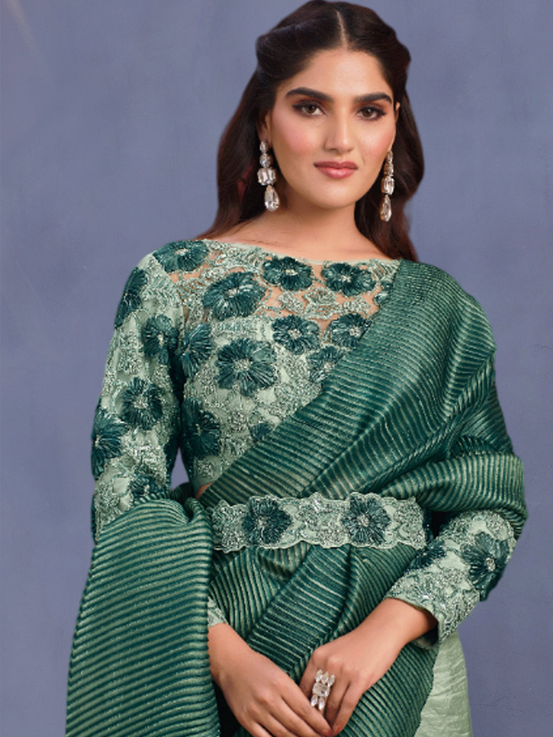 Vibrant color luxurious fabric exclusive attire crafted for elegance and style.