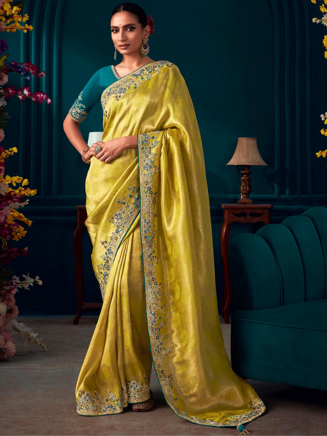 Blue silk saree crafted for elegance and style.