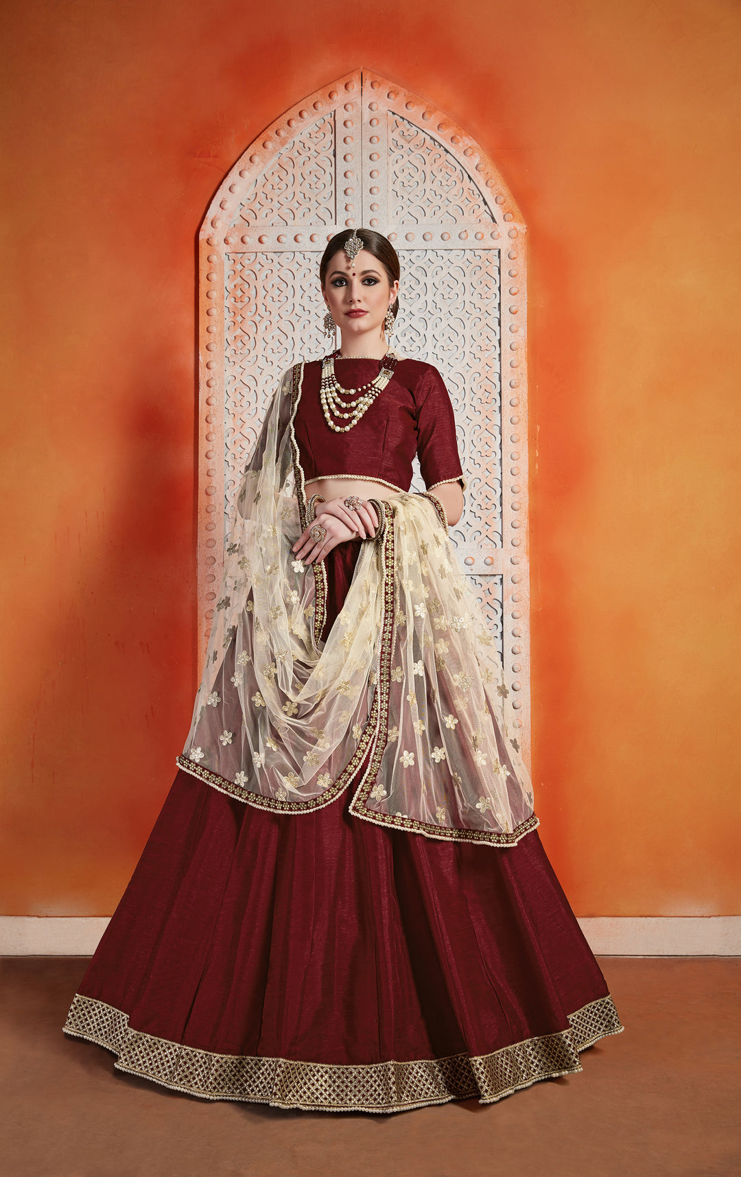 Stunning Maroon Lehenga Choli | Perfect Festive & Bridal Ensemble