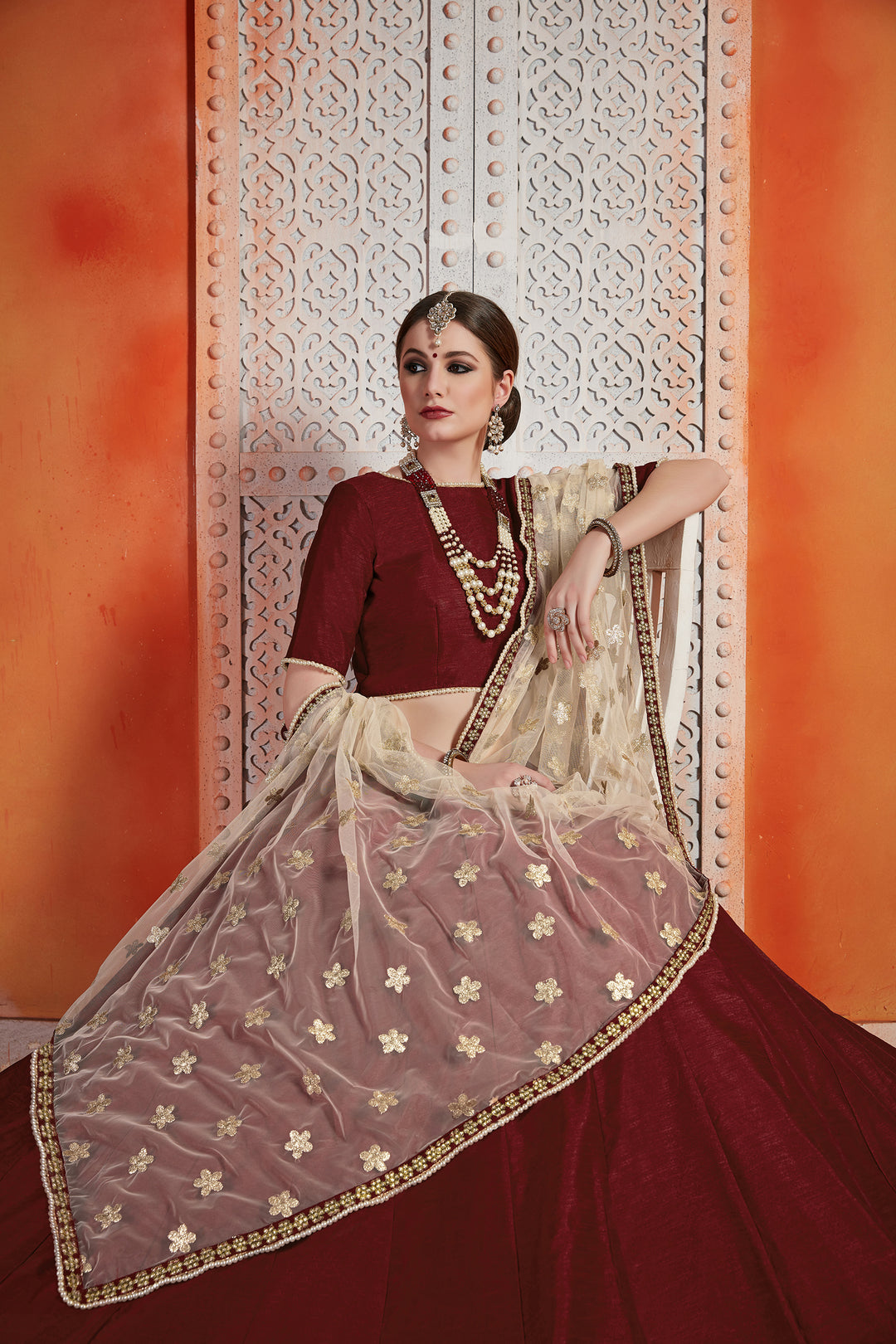 Stunning Maroon Lehenga Choli | Perfect Festive & Bridal Ensemble