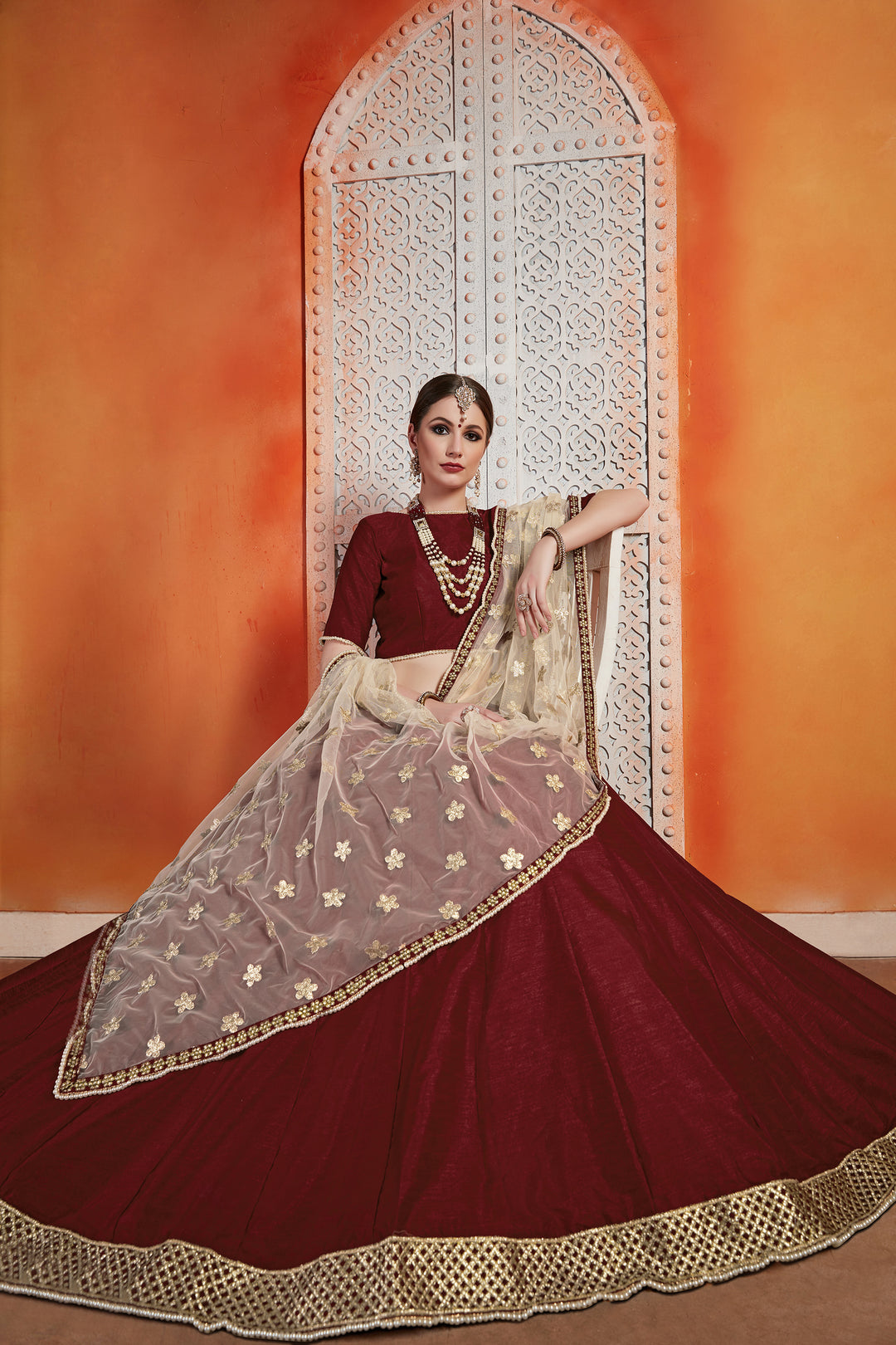 Stunning Maroon Lehenga Choli | Perfect Festive & Bridal Ensemble