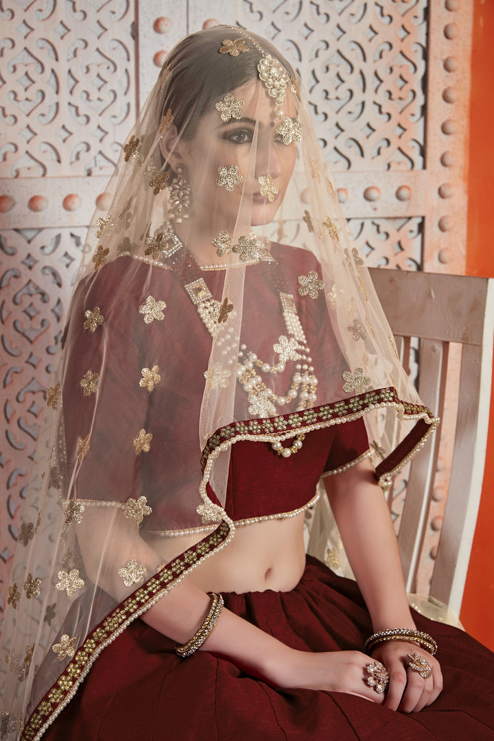 Stunning Maroon Lehenga Choli | Perfect Festive & Bridal Ensemble