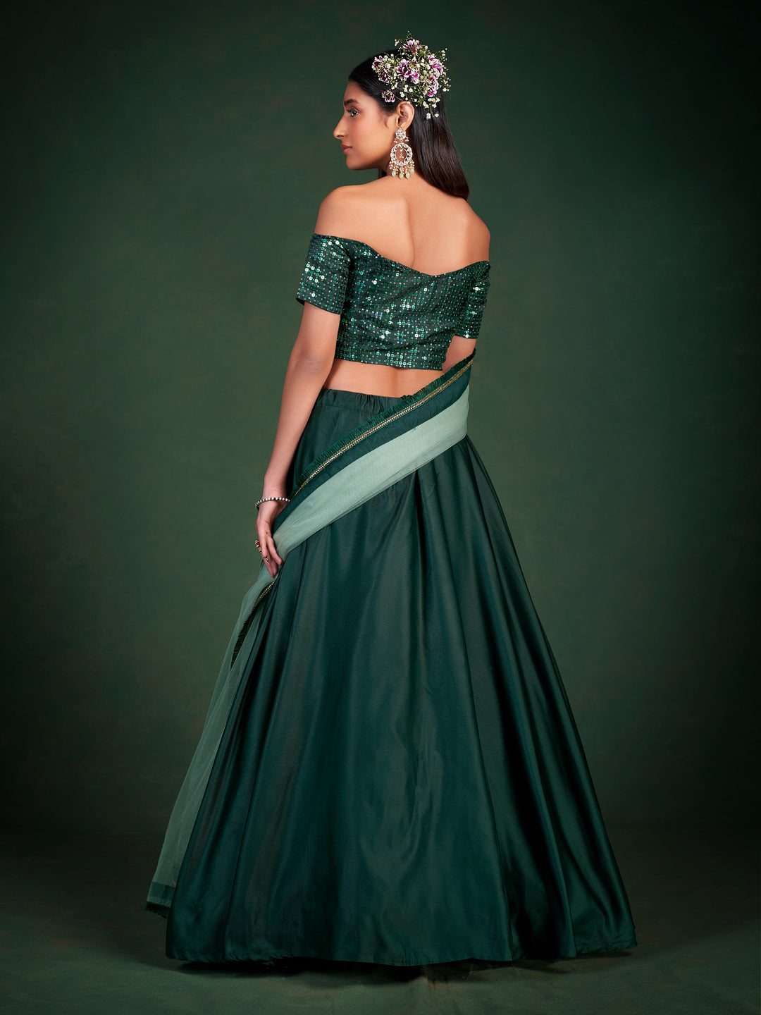 Green Bridal Lehenga Choli | Designer Party Wear Lehenga for Women