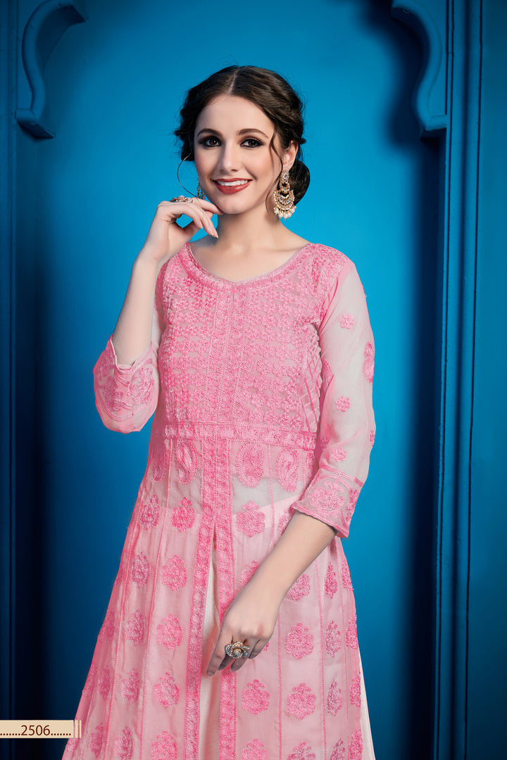 Designer Palazzo Salwar Suit | Georgette Thread Work Kameez