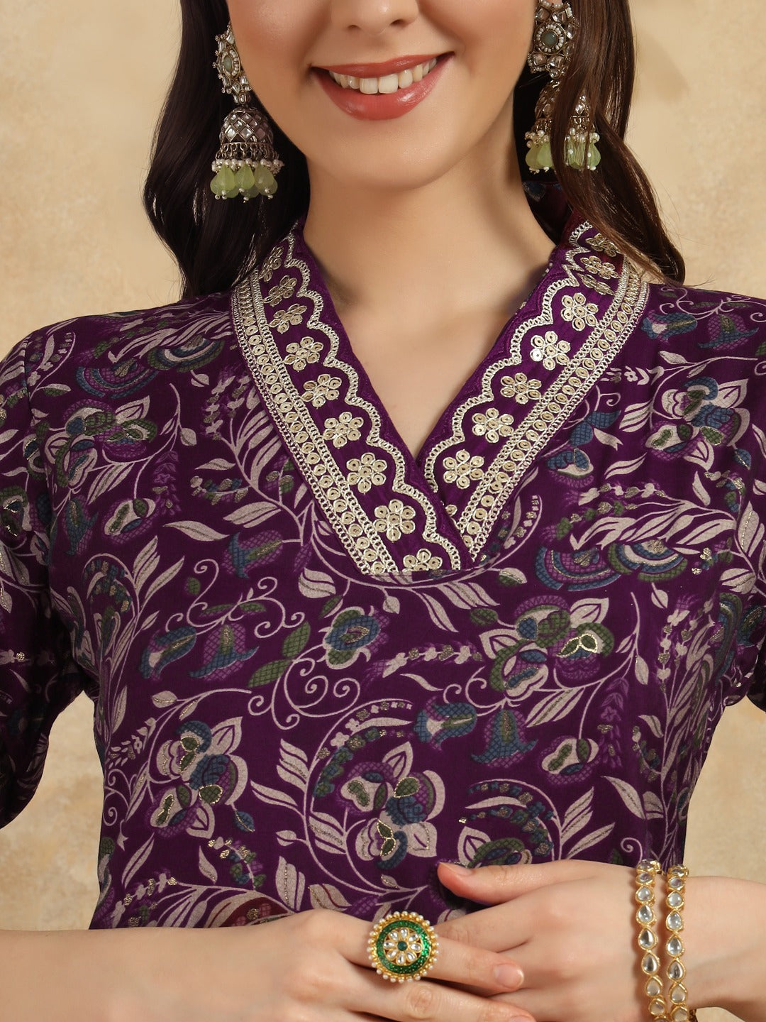 Indian Ethnic Wear Kurta Pant Set | V Neck Kurti with Dupatta