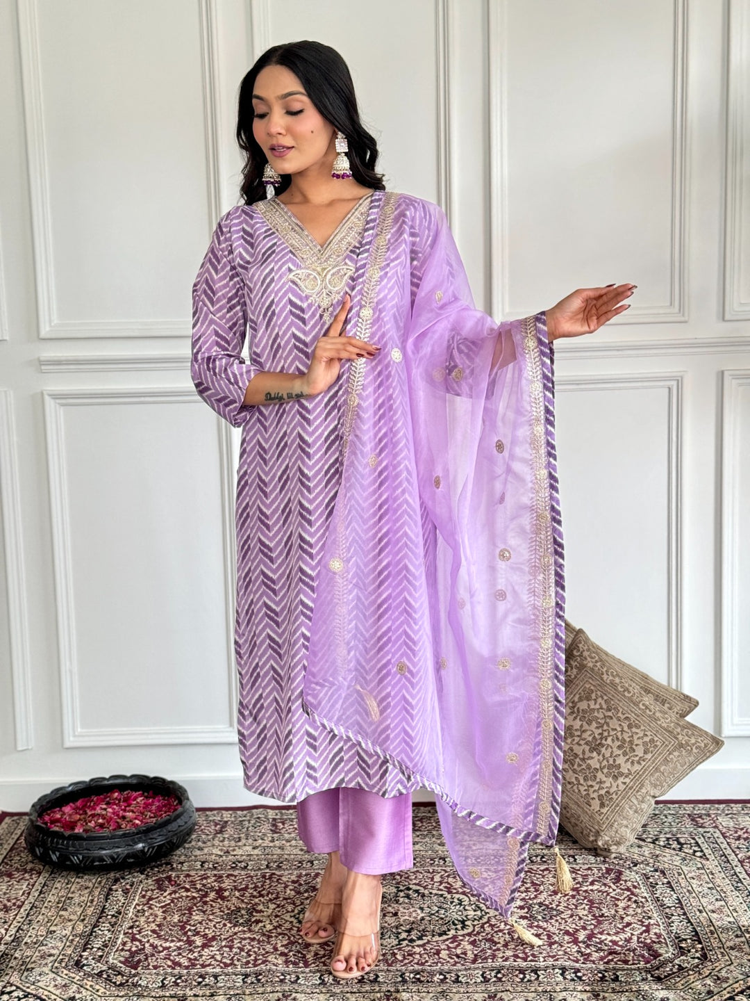 Lavender Kurti Set | Elegant Indian Ethnic Wear for Women