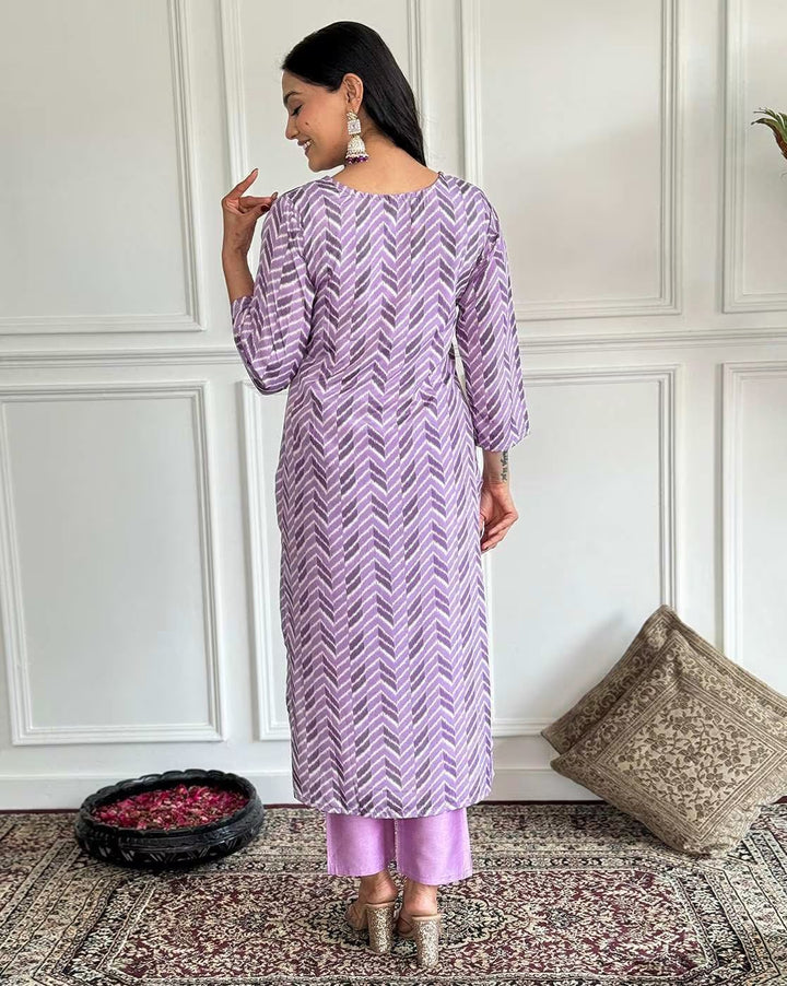 Lavender Kurti Set | Elegant Indian Ethnic Wear for Women