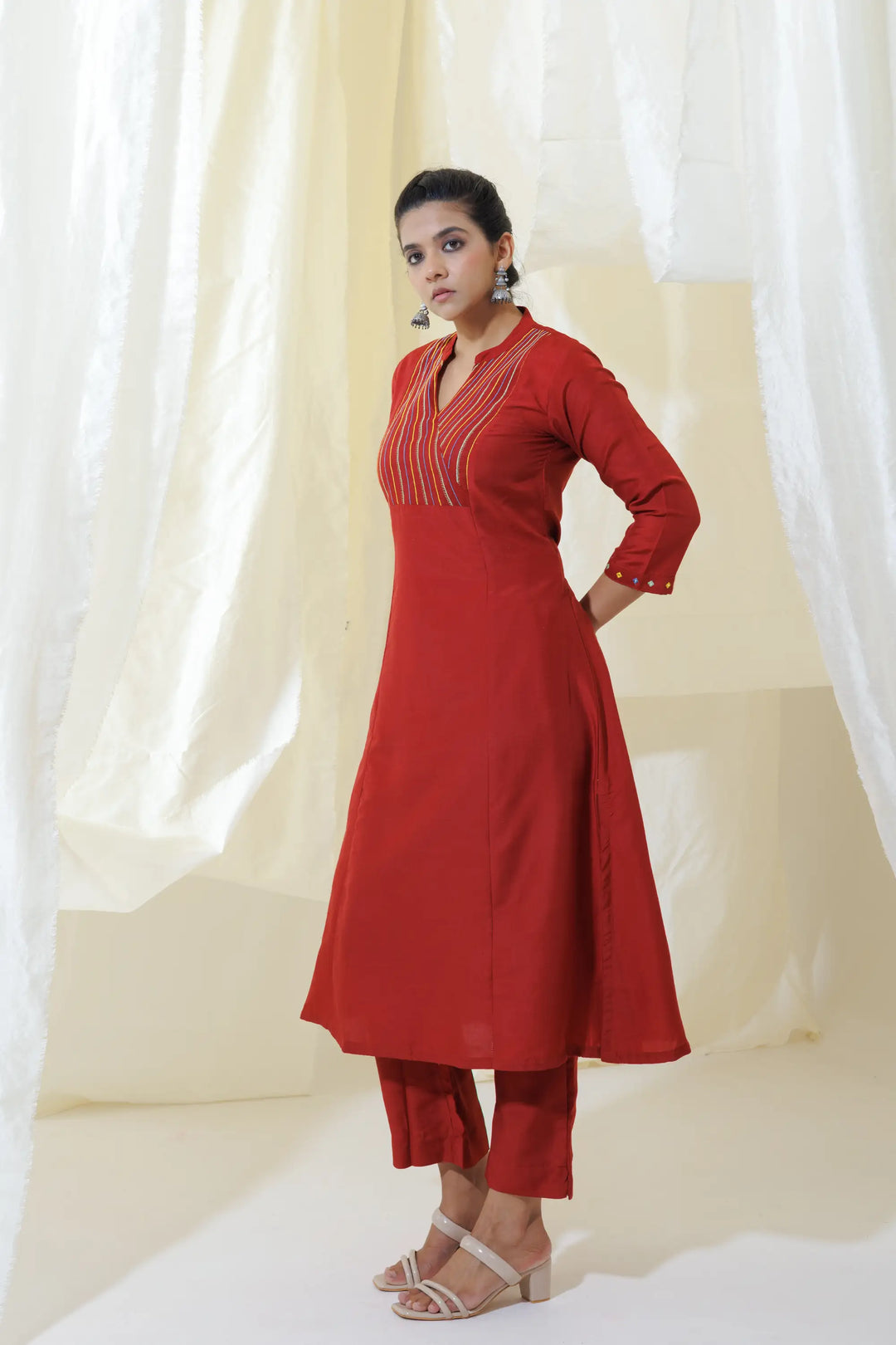 Exclusive rust Kurtis Set | embroidery work Design for Special Occasions