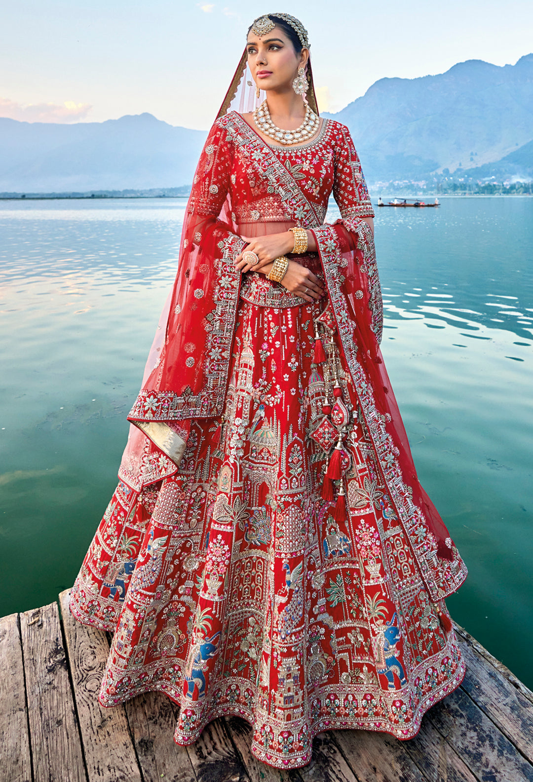 Maroon Silk & Art Silk Lehenga Choli with Heavy Thread Embroidery, Zari, and Sequins Work