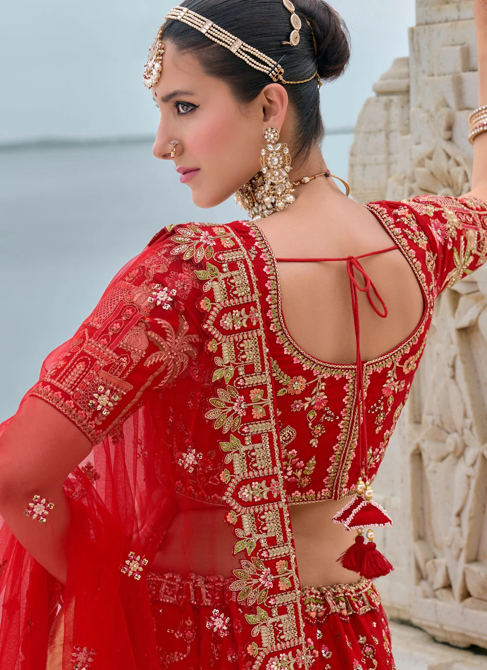 Art Silk Bridal Lehenga Choli | Traditional Zari & Sequins Work