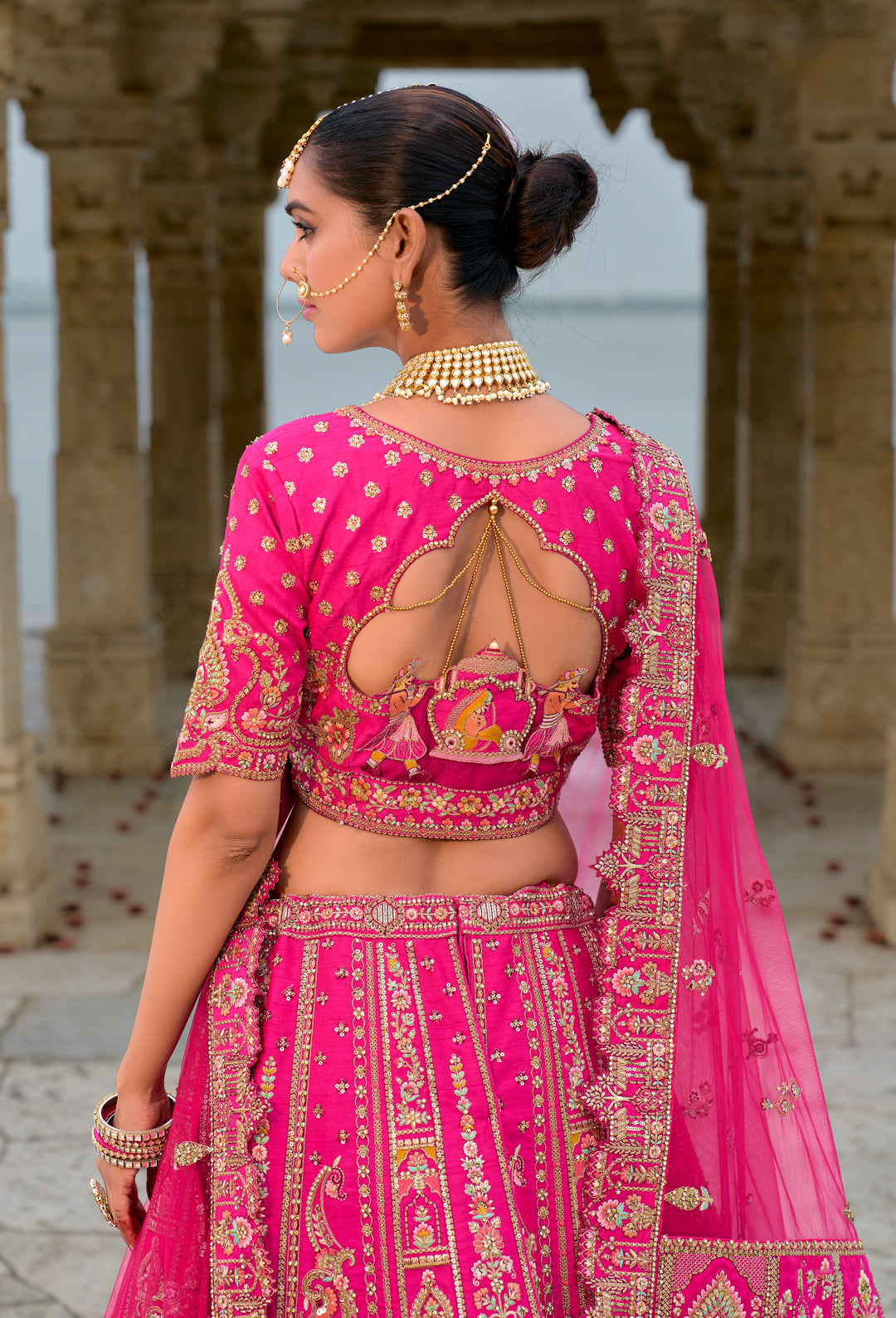 Silk & Art Silk Lehenga Choli with Heavy Embroidery, Zari & Sequins Work – Available in Rani Pink and Red