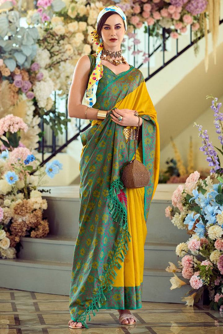 Breathtaking soft-silk Saree with Blouse | Crafted for Timeless Elegance