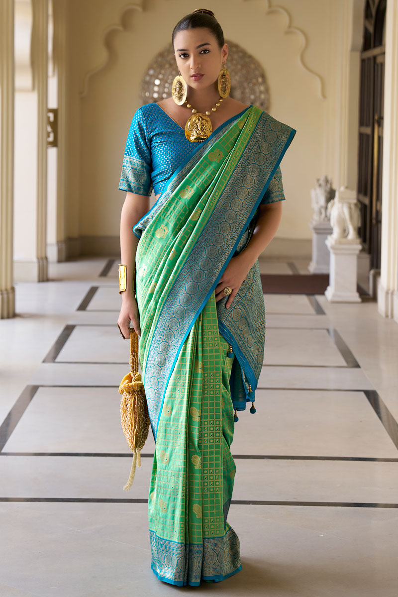 Banarasi PV Silk Jacquard Saree | Elegant Saree with Blouse for Festive Wear