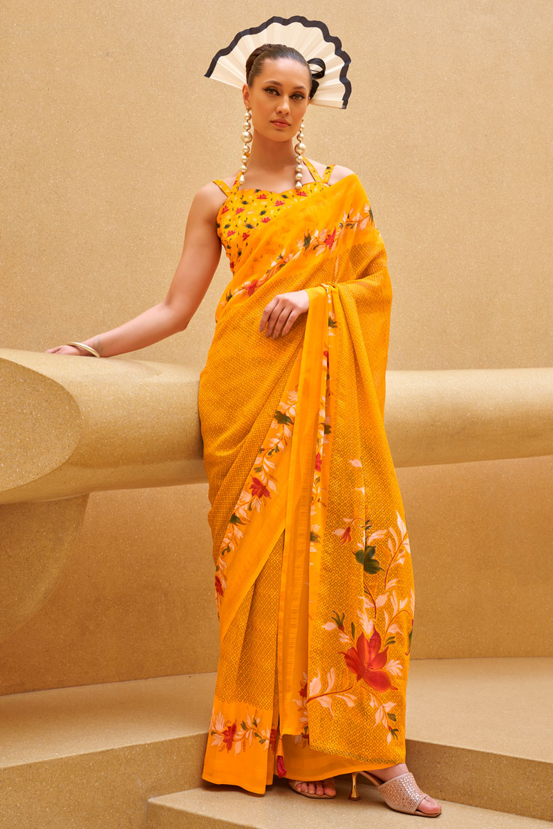 Georgette & Silk Blend Saree | Vibrant Printed Design for All Occasions