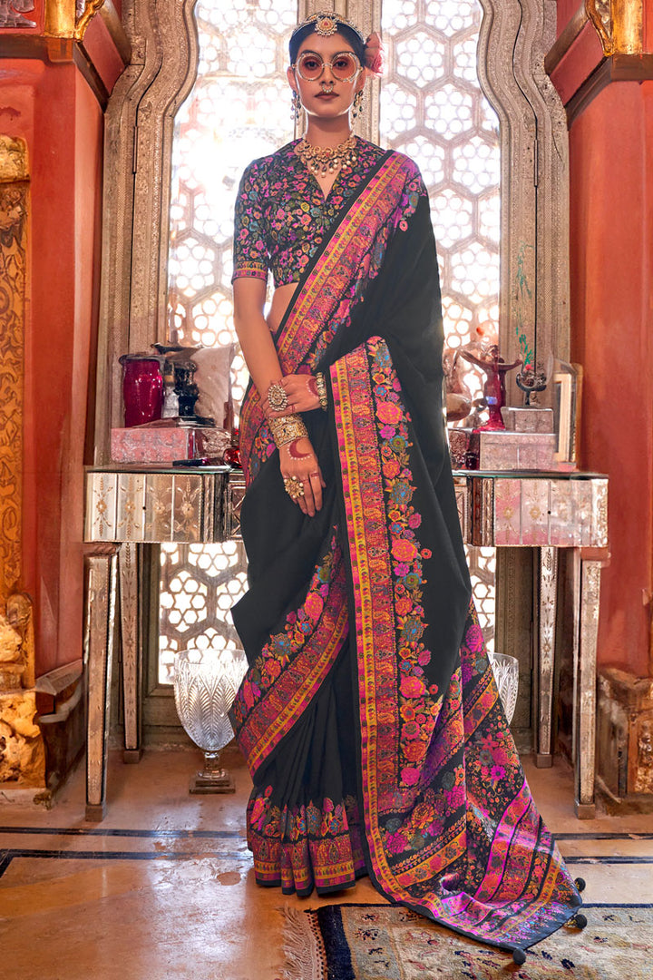 Lightweight PV Silk Saree with Floral Prints | Perfect for Casual & Festive Wear