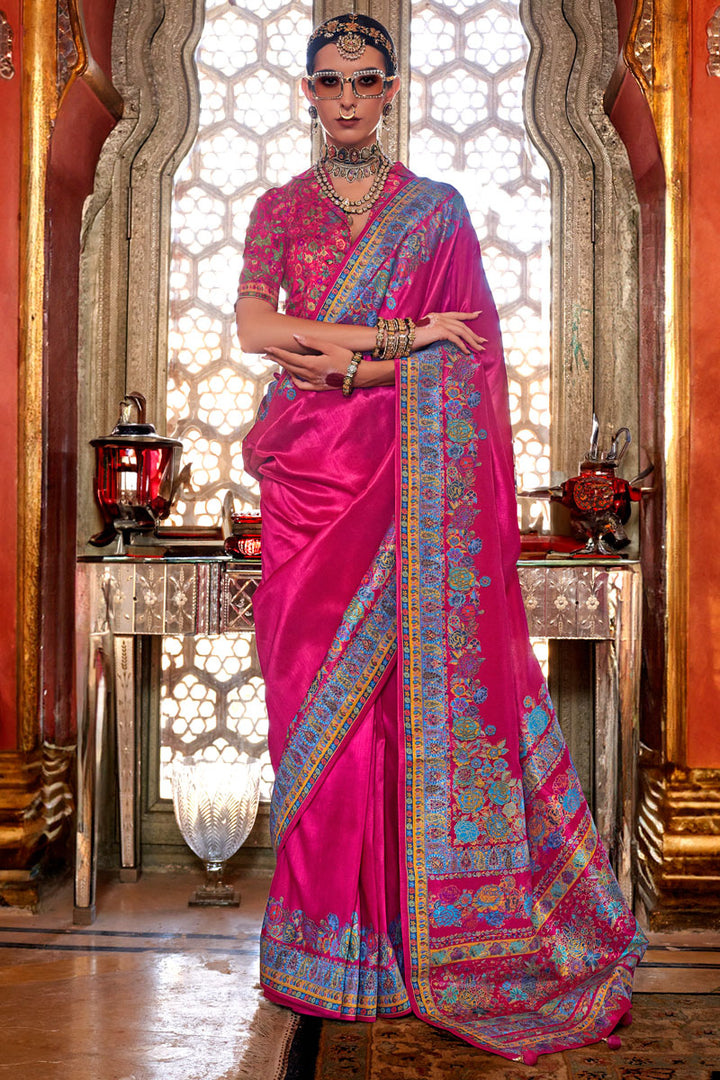 Lightweight PV Silk Saree with Floral Prints | Perfect for Casual & Festive Wear