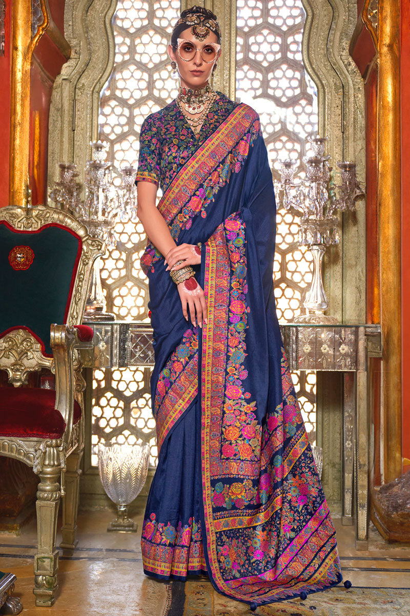 Lightweight PV Silk Saree with Floral Prints | Perfect for Casual & Festive Wear