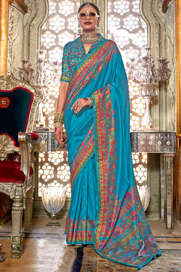 Lightweight PV Silk Saree with Floral Prints | Perfect for Casual & Festive Wear