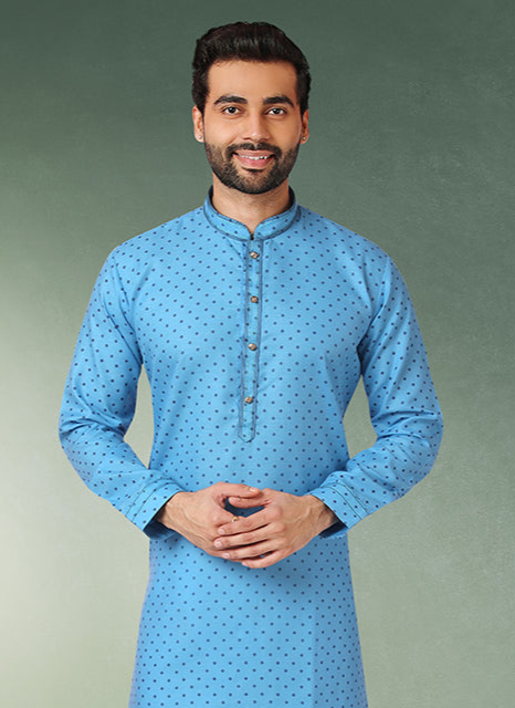 Graceful Blue Cotton Premium Kurta Pajama | Designed to Elevate Your Style for Cultural Events