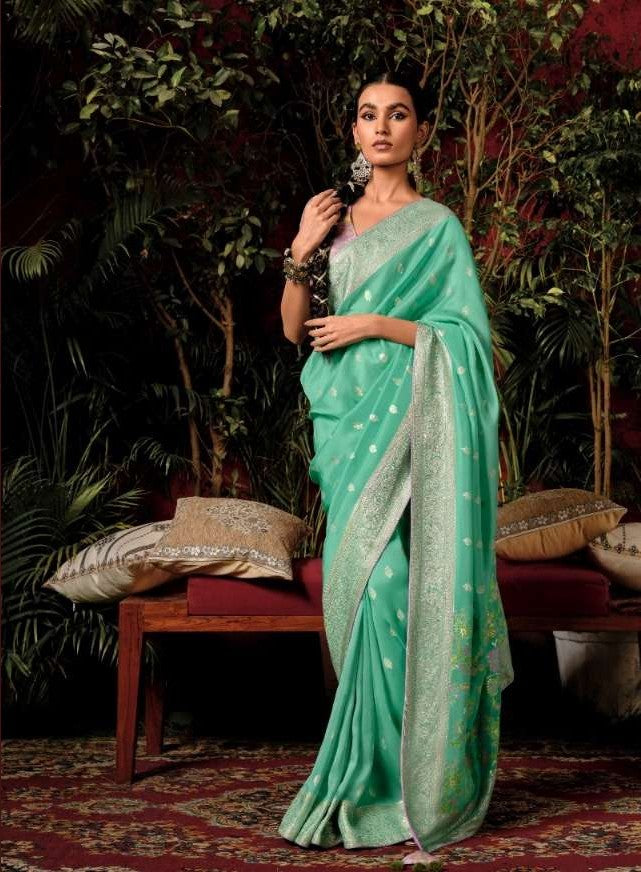 Luxury Viscose Silk Saree | Traditional Zari Weaving Sari | Festive Sadi USA