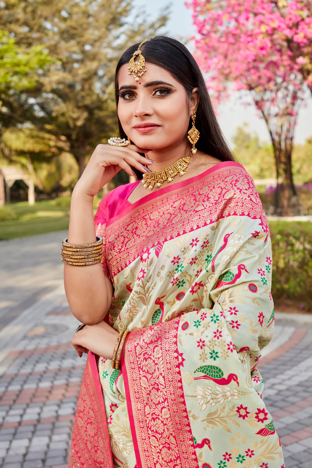 Sky Blue Soft Silk Saree with intricate Kanjivaram design for elegant weddings and events.