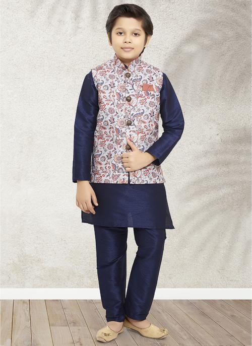 Stylish Art Silk Kidswear | Party Wear Kurta Pajama with Jacket