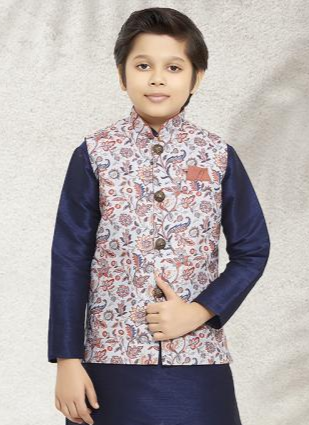 Stylish Art Silk Kidswear | Party Wear Kurta Pajama with Jacket