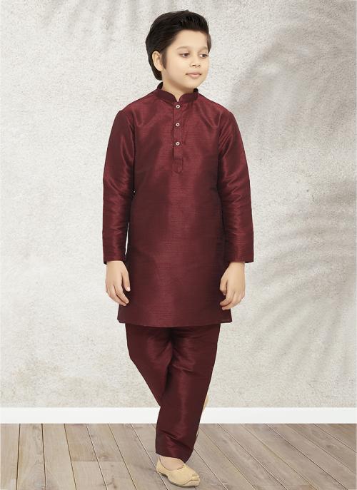 Festive Kids Kurta Pajama | Art Banarasi Silk with Intricate Weaving Work