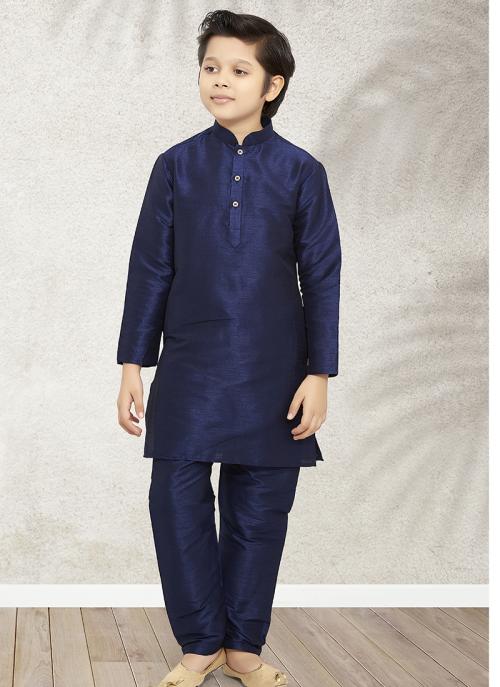 Festive Kids Kurta Pajama | Art Banarasi Silk with Intricate Weaving Work