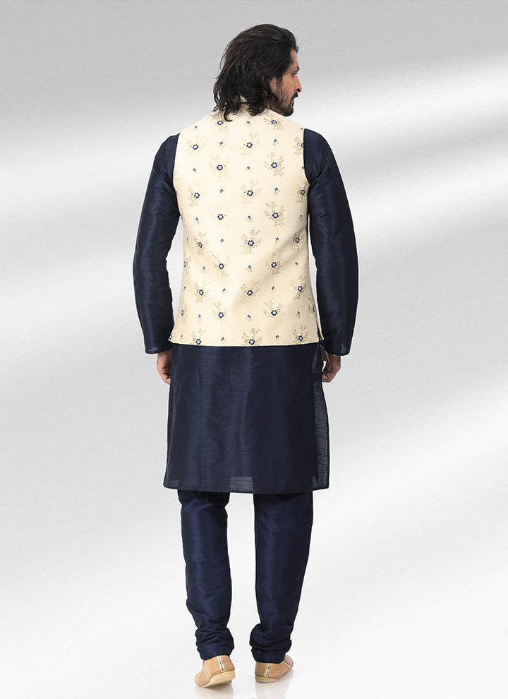 Cream  Banarasi silk  Kurta PajamaJacket | Creating a Lasting Impression at Every Occasion