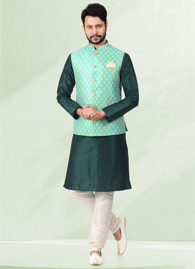 Glamorous Rich Banarasi silk Premium Kurta Pajama | Designed for Those Who Appreciate True Craftsmanship