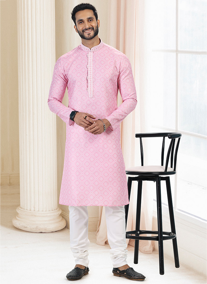 Rose Pink Fashion Cotton Premium Kurta Pajama | Symbolizing Elegance & Luxury in Every Detail