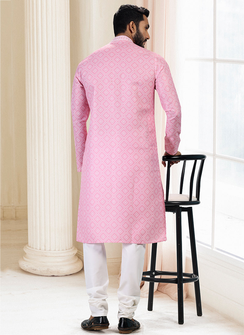 Rose Pink Fashion Cotton Premium Kurta Pajama | Symbolizing Elegance & Luxury in Every Detail