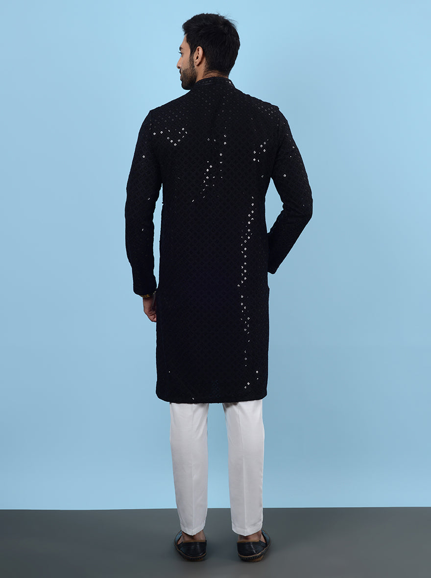 Stand out at events with this chic Black Kurta Pajama designed for modern celebrations.