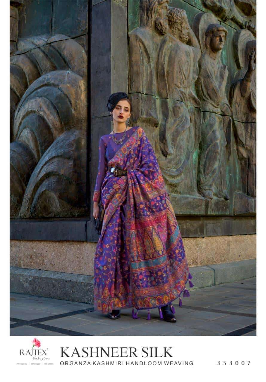 Designer Kashmiri Pashmina Organza Silk Saree | Traditional Indian Wear