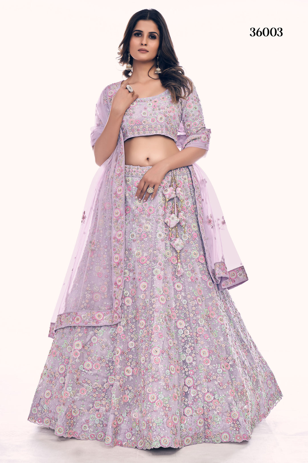 Bridal Embroidered Lehenga Set | Designer Soft Net Lehenga for Women