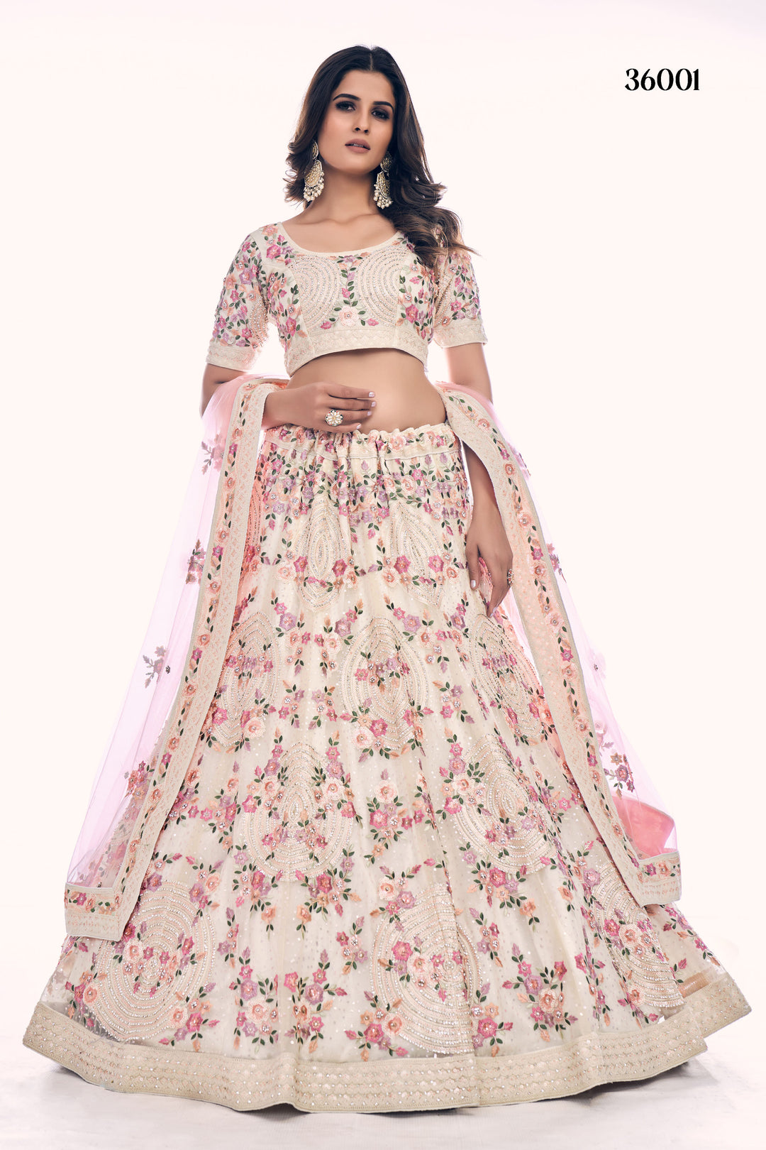 Designer Embroidered Lehenga Choli Set | Soft Net Lehenga for Women