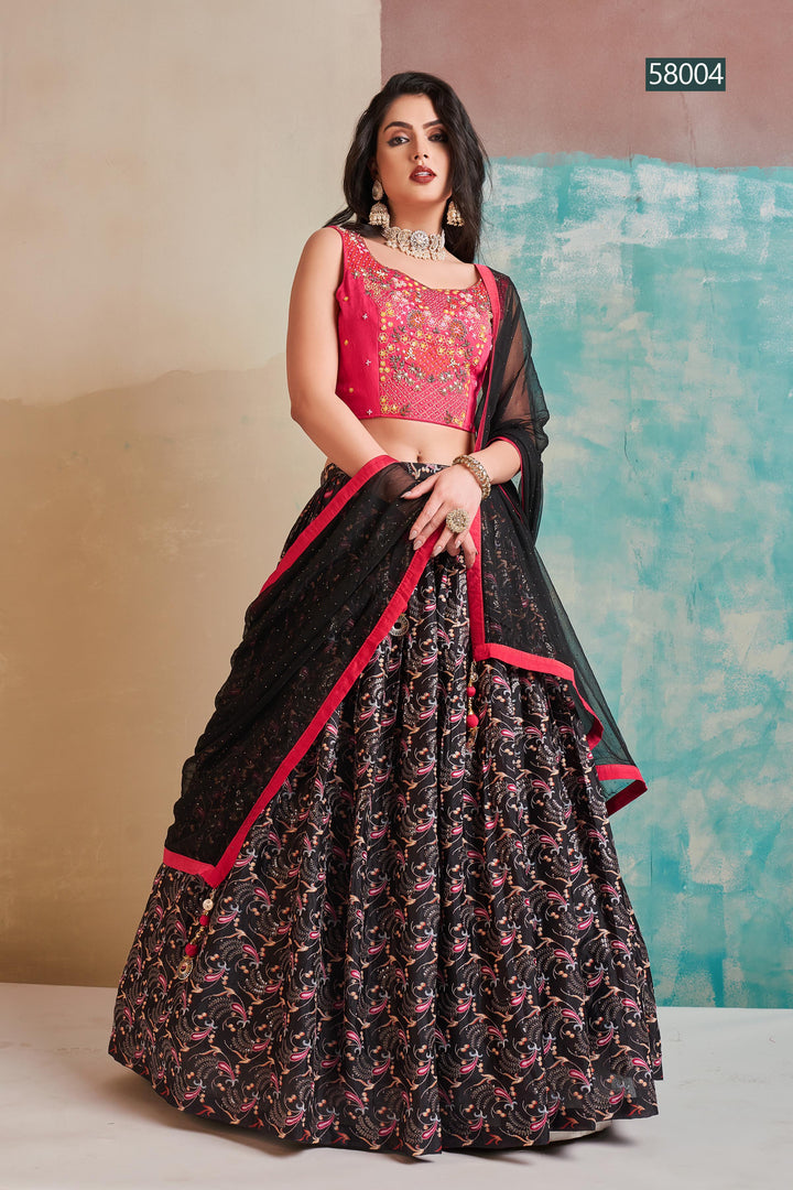 Digital Print Chinon Lehenga | Elegant Festive Wear with Georgette Dupatta