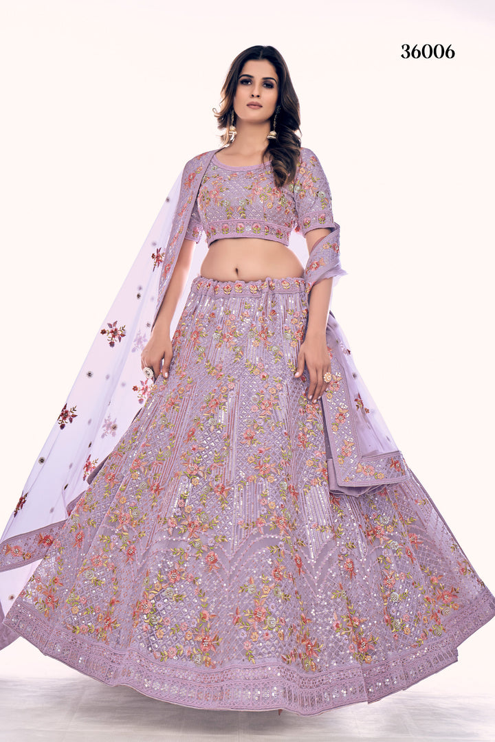 Luxurious Bridal Soft Net Lehenga | Embroidered Designer Lehenga Choli