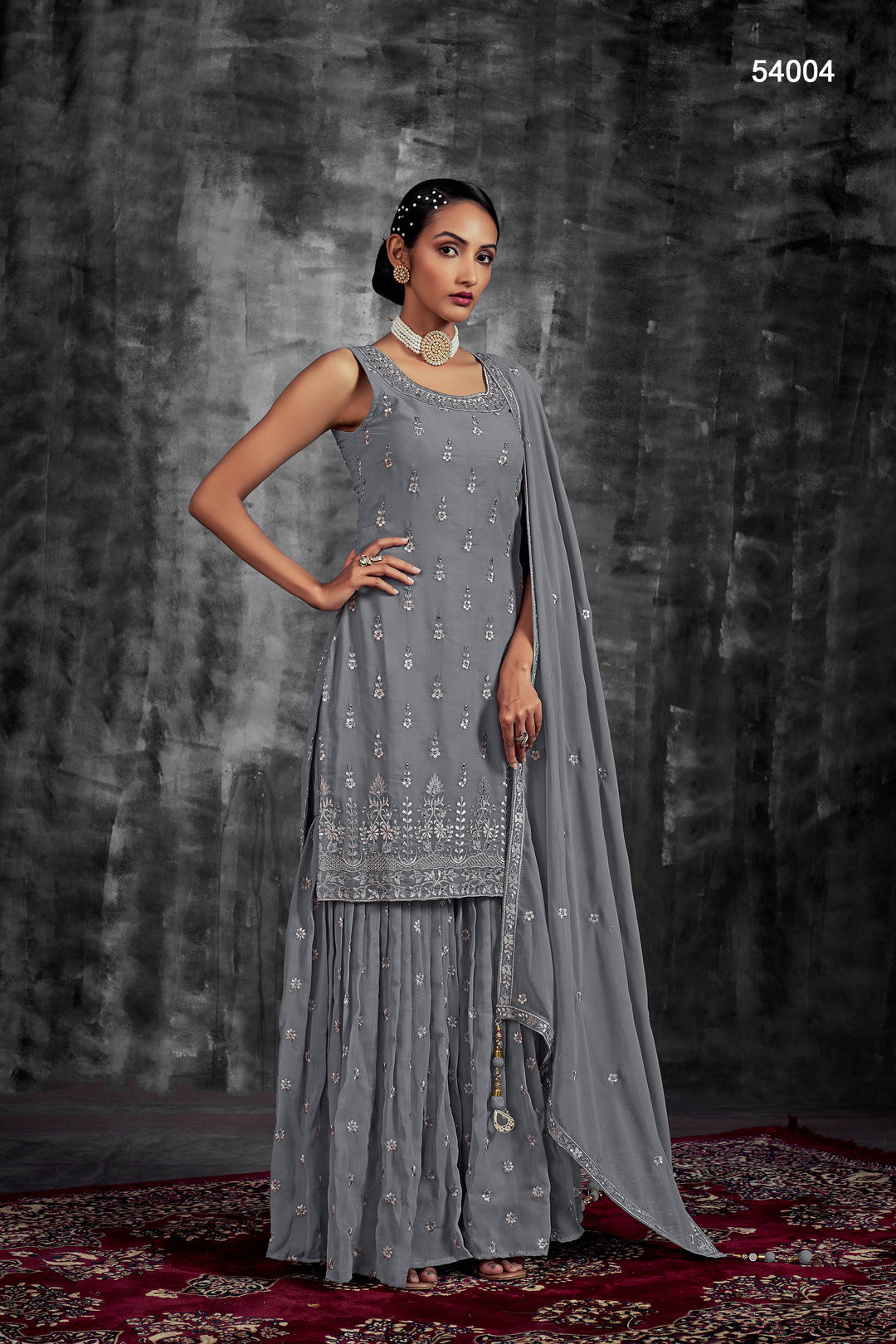 Designer Georgette Mirror Palazzo Suit | Stunning Salwar Set