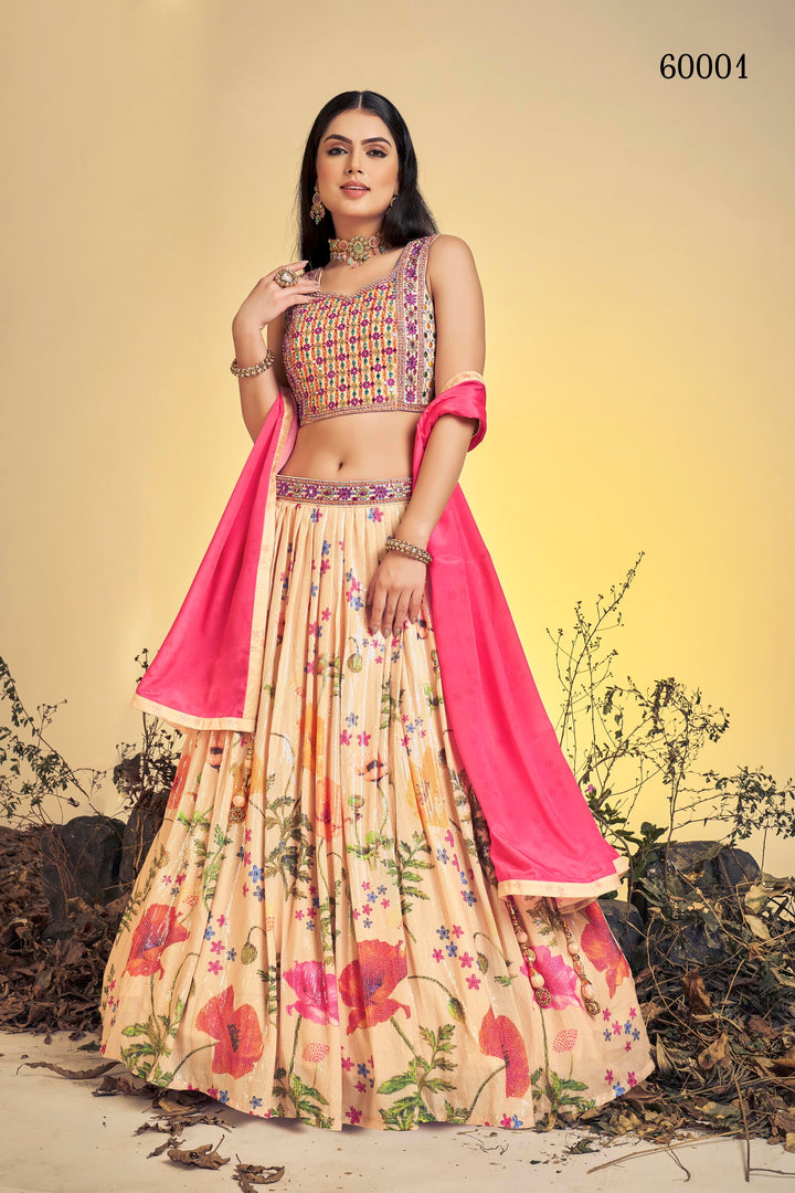 Floral Print Lehenga Choli Set | Designer Digital Print with Dupatta