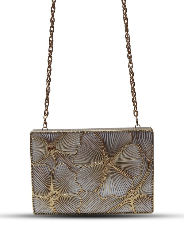 Isa Mother of Pearl Clutch | Chic Stylish Evening Bag