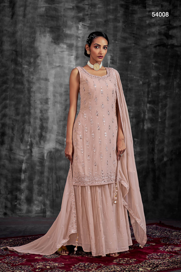 Party Wear Sharara Suit | Embroidered Stitched Kurta with Dupatta