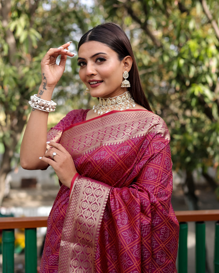 Elegant maroon saree with a rich woven pallu, combining heritage craftsmanship and modern style.