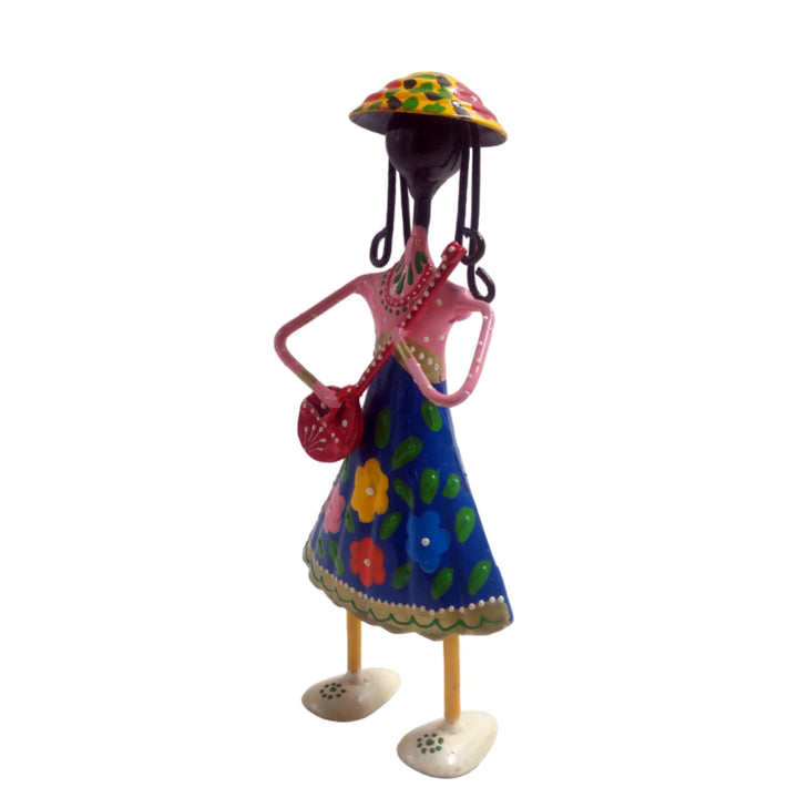 Artistic colorful iron lady showpiece, perfect for enhancing home decor with joy.