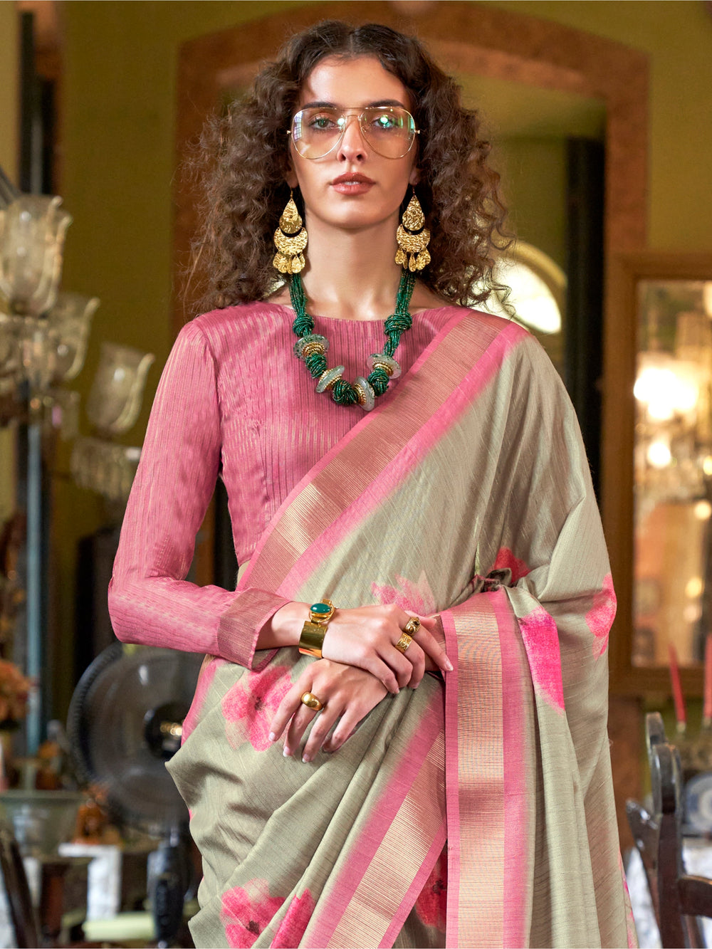 Vibrant color luxurious fabric exclusive attire crafted for elegance and style.