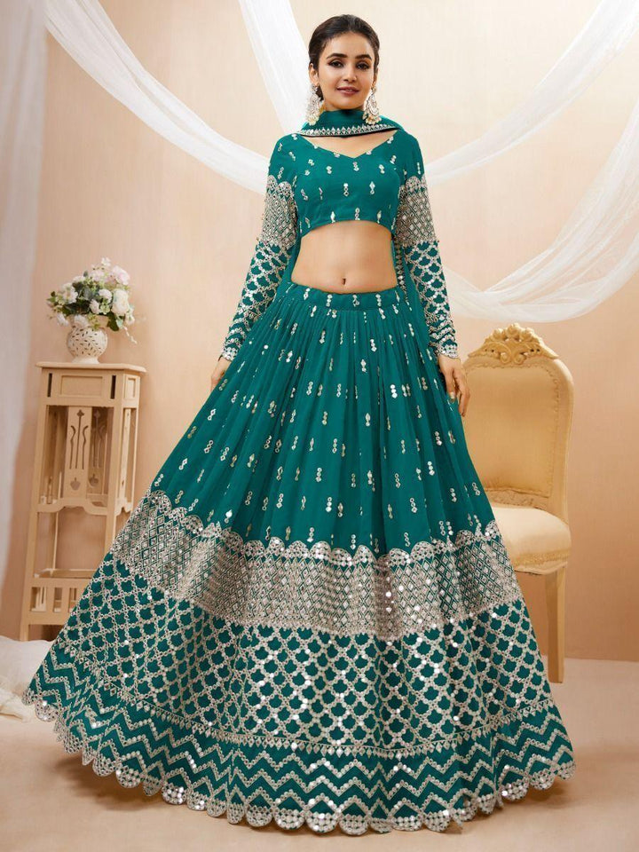 Semi-Stitched Lehenga for Wedding | Zari & Sequin Work Choli