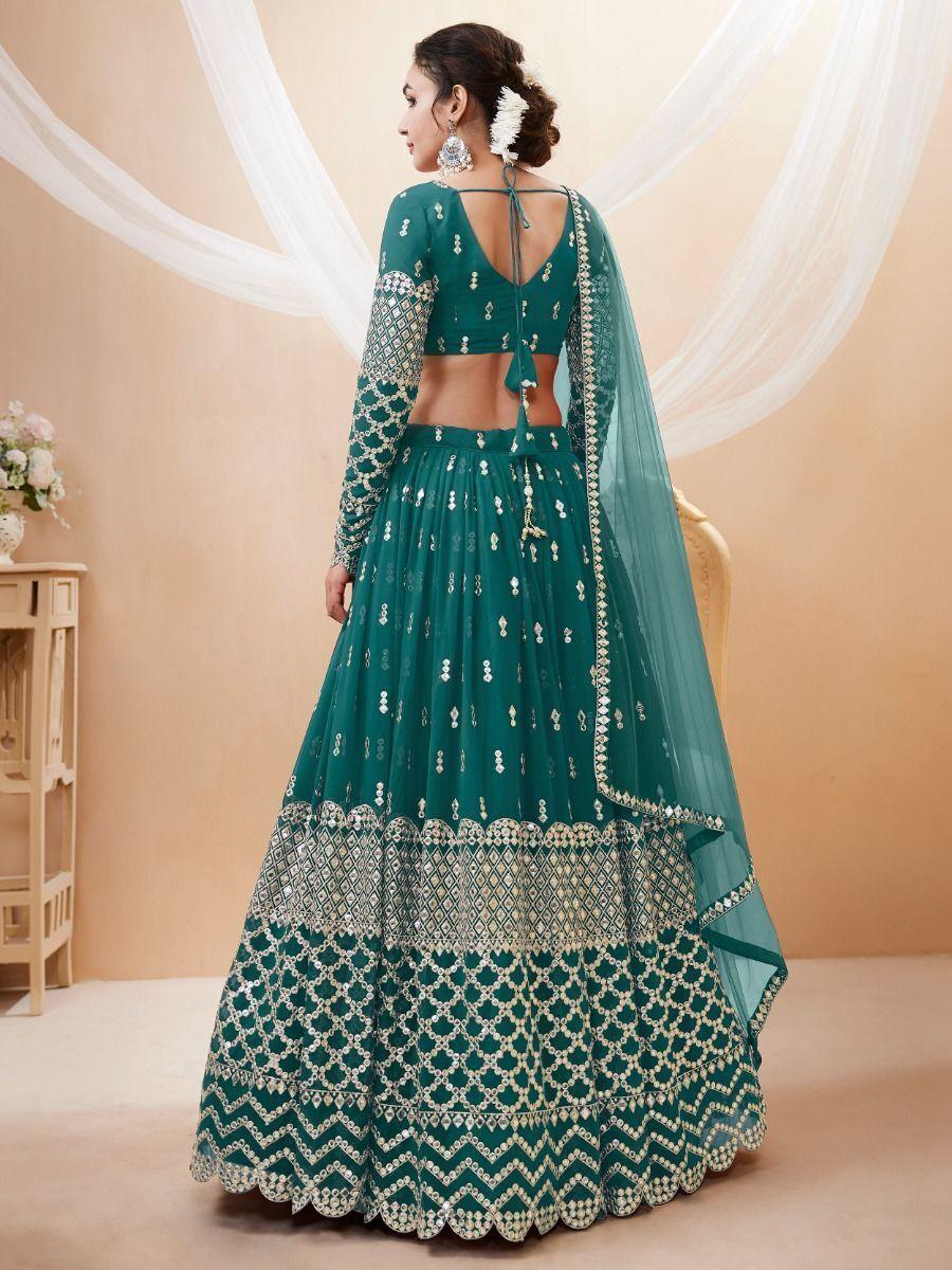 Semi-Stitched Lehenga for Wedding | Zari & Sequin Work Choli