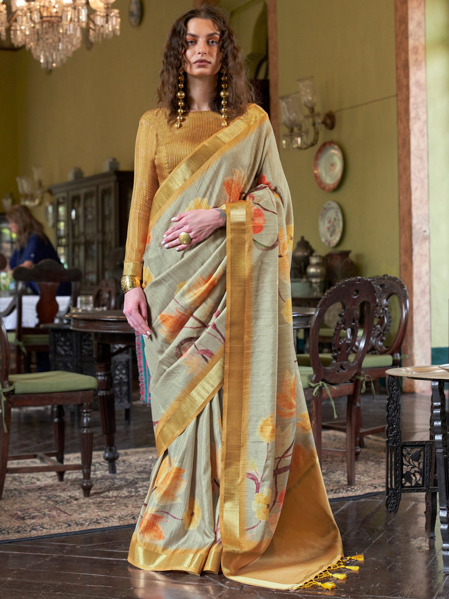 Yellow silk saree crafted for elegance and style.