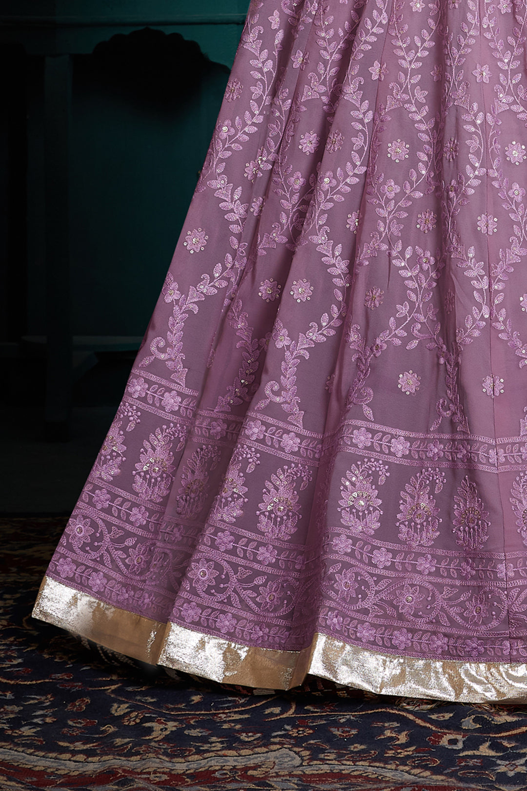 Bridal Lavender Lehenga for Women | Georgette Choli Set for Weddings